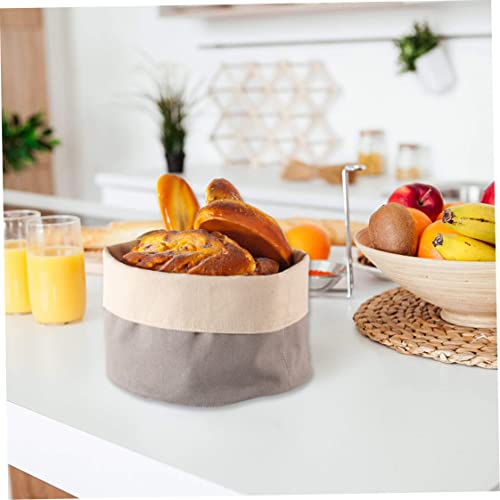 Cesta para servir pan de tela reversible Bin Bin con diseño de algodón adaptable 8