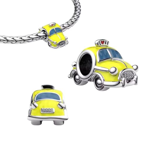 Abalorio taxi de Nueva York en plata de ley 925 compatible con pulseras Pandora joyeria elegante