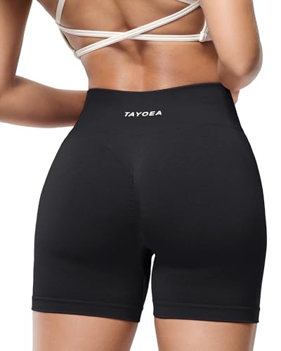 TAYOEA Women's Workout Shorts with Butt Lifting Scrunch & Tummy Control Seamless Gym Yoga Athletic Biker Shorts for Women4