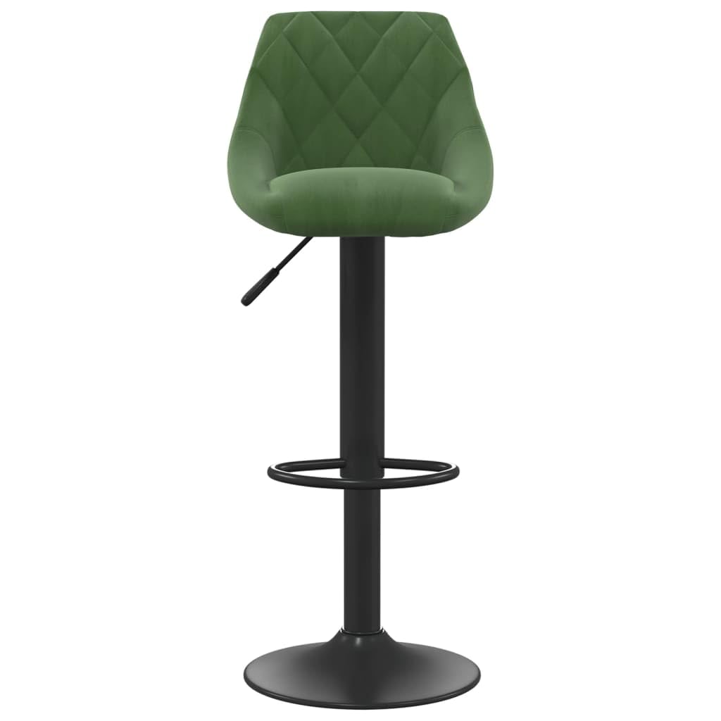 Sgabello da bar, 2 pezzi, velluto verde scuro