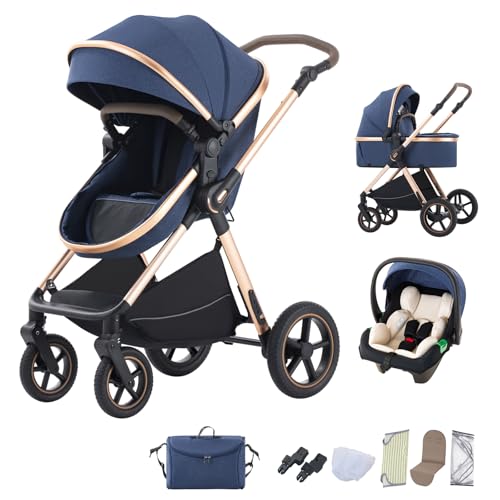BEBBY 3-in-1 Kinderwagen KombiKinderwagen-Set 2-in-1 Buggy faltbar Luxus...