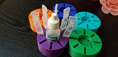 Eye Drops Holder for vials and Bottle - Holds Eight (8) Disposable Vials and One (1) Eye Drop Bottle - Znet3D (Silver)