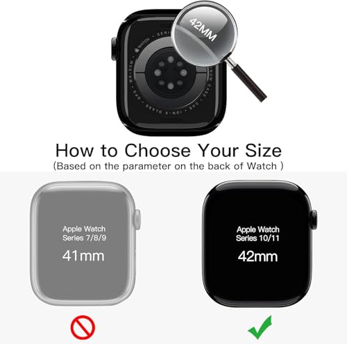 Image of Case with Screen Protector for Apple Watch Series 11 /10 42mm, Overall Protective Cover, Built-in Tempered Glass Film High Sensitivity, 2 Pack (Black)