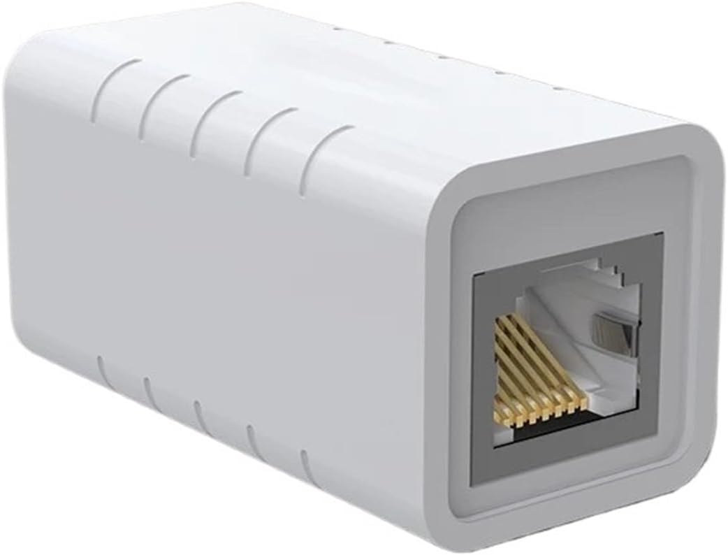 RJ45 Connector Network Ethernet Extender for Cat7 Cat6 Cat5e Ethernet Cable Adapter Gigabit Female to Female(White 1PCS)