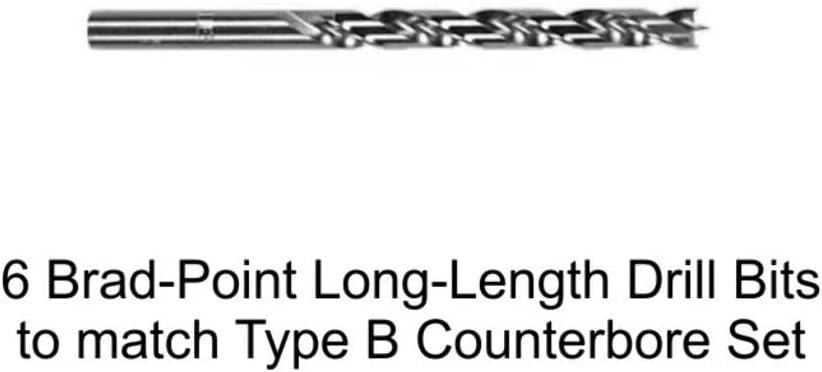Set Of 6 High Speed Steel Brad Point Drill Long Length