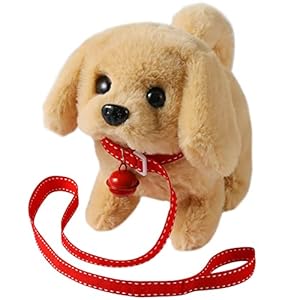 KSABVAIA-Plush-Golden-Retriever-Toy-Puppy-Electronic-Interactive-Dog-Walking-Barking-Tail-Wagging-Stretching-Companion-Animal-for-Kids-Toddlers-Golden-Dog