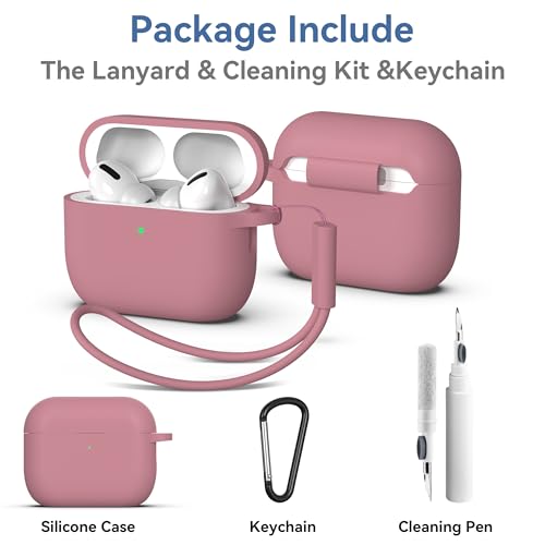 Image of Meliya for AirPods Pro 3 Case 2025 with Cleaner Kit, Soft Silicone Protective Case for Apple AirPods Pro 3rd Generation with Keychain & Lanyard for Women Men (Smoke Violet, Airpods Pro 3 2025)