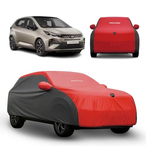 Image of PROTEGO Prime Series India's 1st Anti-Tear Car Cover for Tata Altroz | Heavy Duty, Custom Fit, All Weather Protection | 100% Waterproof, Windproof & Hail Resistant | 2 Year Warranty | Red + Black