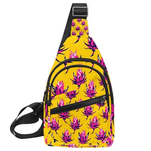 Mochila cruzada pequeña transpirable con estampado de bosque brumoso invernal