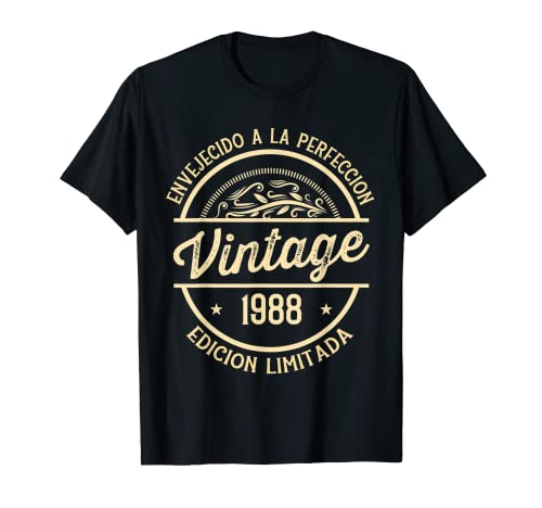 Hombre 34 Cumpleaños Nacido En 1988 Vintage 34 Años Camiseta