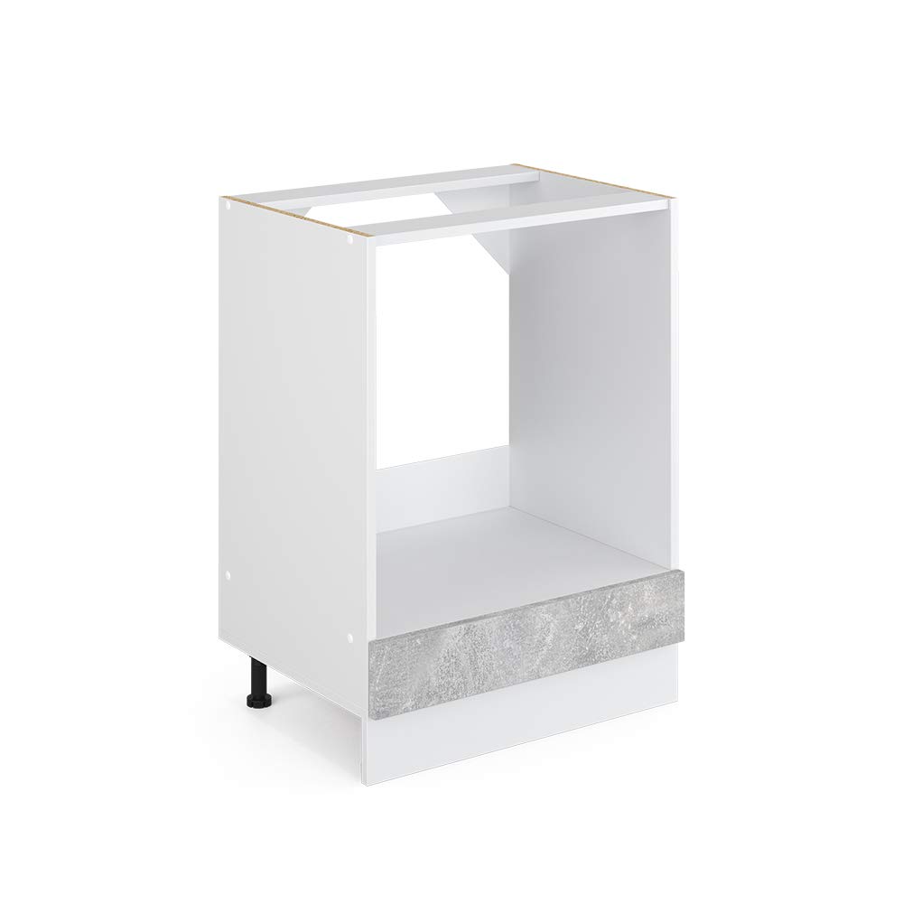 Vicco Oven housing cabinet Raul, Concrete, 60 cm without worktop, for flexible combination within modular kitchen systems