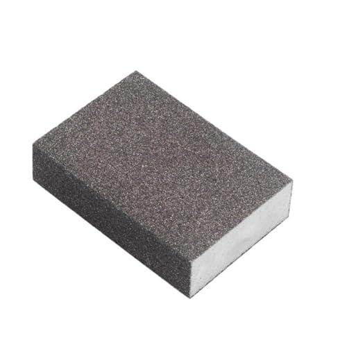 Opatiny Grit 6080120240 - Bloque de esponja de lijado abrasiva en seco y húmedo para madera y metal para pulido de plástico y paneles de yeso, lavable y reutilizable, 100 x 70 x 25 mm