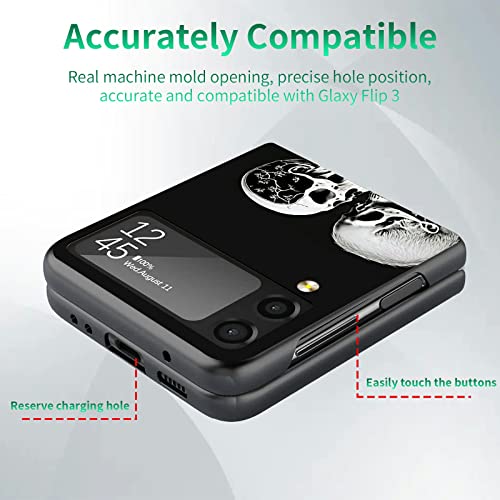 Rossy Galaxy Z Flip 4 Case For Samsung Z Flip 4 5G Phone Case With Black Human Skeletons Stylish Pattern For Women Men Ultra Thin Slim Hard Pc Shookproof Protection Case For Samsung Z Flip 4 5G (2022) #TOP2