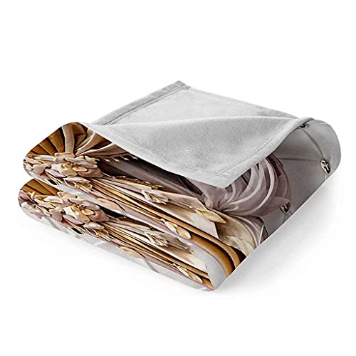 Couverture polaire en flanelle microfibre 130x150cm impression 3d blanche