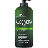 Being Naturals Aloe vera Gel - from 100% Pure Organic Aloe - Natural Raw Moisturizer for Face, Body, Hair. Perfect for Sunburn, Acne, Razor Bumps 16.9 fl oz (Tea Tree, Superfood, Hyaluronic Acid)