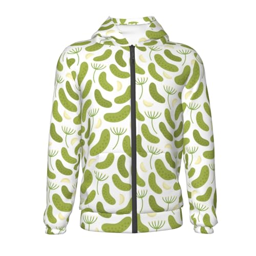 Pickled Cucumbers Kid Hoodies Boys Zip Up Sweatshirts Girls Pullover with Pocket2