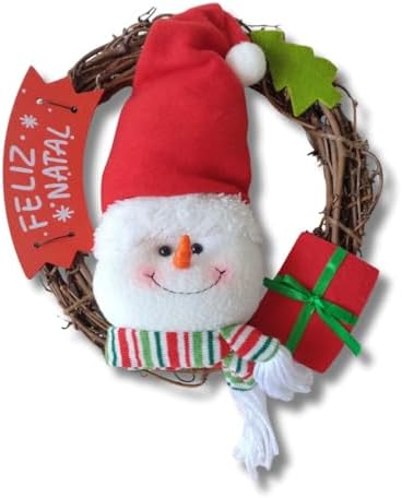 Guirlanda de Natal Decorativa, Boneco de Neve ou Papai Noel com P...
