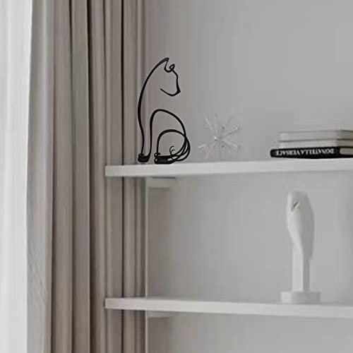 Yrhsport Cat Minimalist Art Sculpture, Personalized Metal Abstract Metal Line Crafts Creative Statue For Living Room, Home Office, Desk, Wall Decoration #TOP1