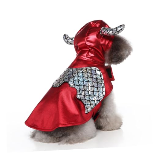 Disfraz rojo para cachorro tamaño M resistente miniatura 5