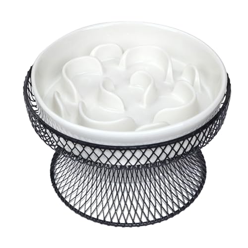 ProSelect Stainless Steel Slow Feeder Dog Bowl - Small, Anti-Slip Base