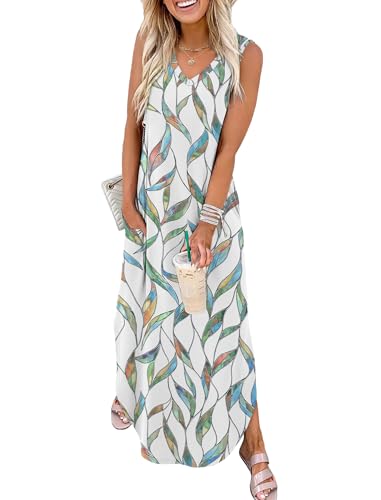 Image of Sampeel Summer Dresses Maxi Dress Vacation Beach Sundresses 2025 with Pockets