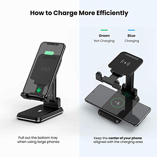 Image of 2 in 1 Wireless Charger, Dual Wireless Charging Desk Phone Stand