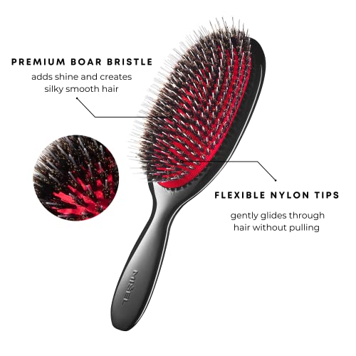 Mišel Professional Salon Approved Boar Bristle Hairbrush|Super Gentle Detangling|Hair-Loss And Breakage Prevention|Great For Extensions And All Hair Types|Women|Man|Children #TOP1