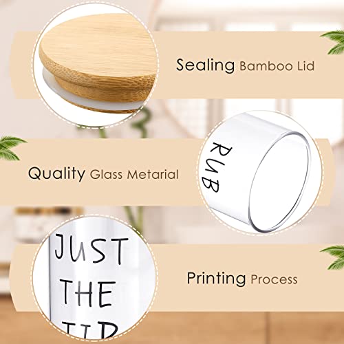 6 Pieces Glass Jars For Bathroom Decor Apothecary Jars With Lids Glass Qtip Holder Bathroom Set Farmhouse Bathroom Storage Containers Cotton Ball Holder Glass Bathroom Jars Vanity Makeup Organizer #TOP2