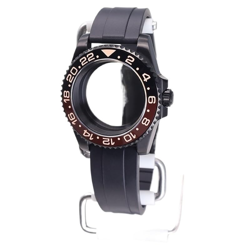 1 Stück 40 mm schwarzes Uhrengehäuse, Gummiband for Nh35 Nh34 Nh36/38 Miyota8215 Eta2824 Uhrwerk, 28,5 mm Zifferblatt
