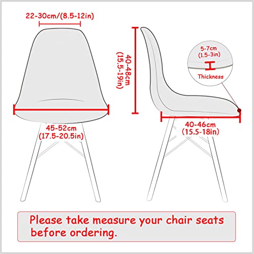 1/2/4/6 Pcs Shell Chair Seat Cover Spandex Printed Armless Chair Covers Kitchen Dining Wedding Banquet Chairs Slipcover,Chair Cover I,6 Pcs #TOP2
