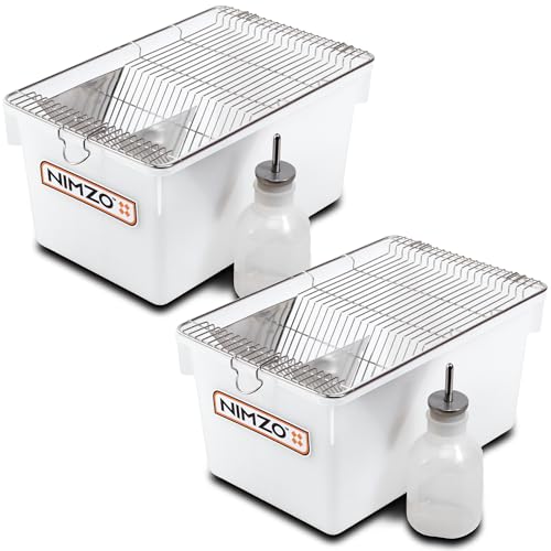 Nimzo Small Lab Cage - Mouse Breeding & Weaning Cage, 2-Pack with...