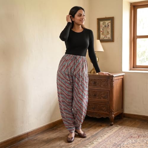Image of FASHION GALLERY Women's Rayon Relaxed Fit Patiala Salwar with Full Length Drawstring Closure Type and Flexible Waist|Patiala Pant for Woman