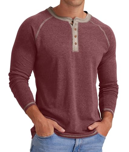 Image of Sailwind Mens Henley Long /Short Sleeve T-Shirt Cotton Casual Shirt