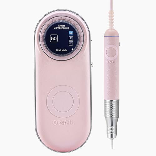Professional Electric Nail Drill Machine - O NAIL 50 000 RPM E-File with LCD Display Smart Control and Vibration-Free 3mm Shank Bits Kit Beginner Mode for Acrylic Gel Removal for Home & Salon Use