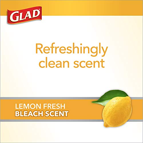 Glad Tall Kitchen Trash Bags ForceFlex Plus with Clorox, 13 Gallon, Lemon Fresh Bleach Scent 90 Count (Package May Vary)