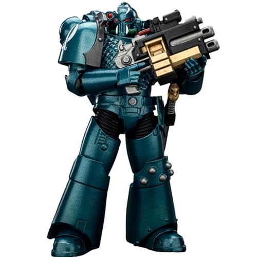 JOYTOY Warhammer 40K 1/18 Action Figures Alpha Legion Headhunter with Banestrike Combi-Bolter and Power Dagger 4.7Inch Collectible Model