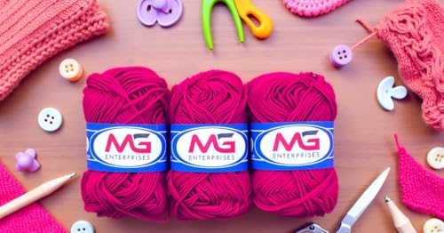 Image of M.G Enterprises Dark Magenta Wool Ball Hand Knitting Art Craft Soft Fingering Crochet Hook Yarn, Needle Knitting Thread Dyed - Pack of 16