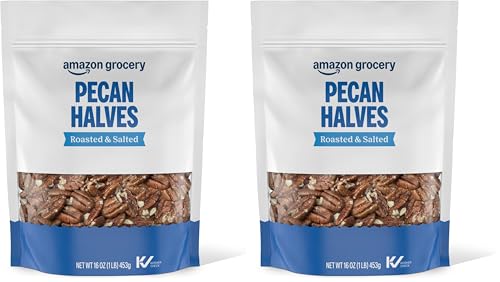 Happy Belly Pecan Halves, Roasted and Salted, 16 Ounce | Pack of 2 - image 1