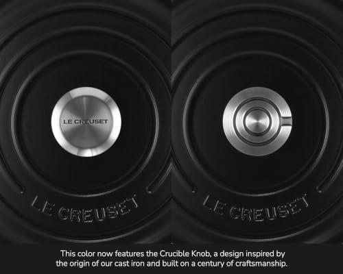 Image of Le Creuset Enameled Cast Iron Round Dutch Oven, 7.25 qt., Licorice /Crucible
