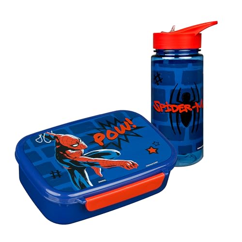 Scooli - Spider Man Kindergeschirr Geschenkset - Set bestehend aus Brotdose...