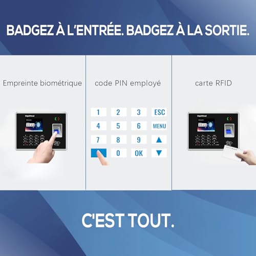 Pointeuse biométrique à empreinte digitale pour simplifier les plannings