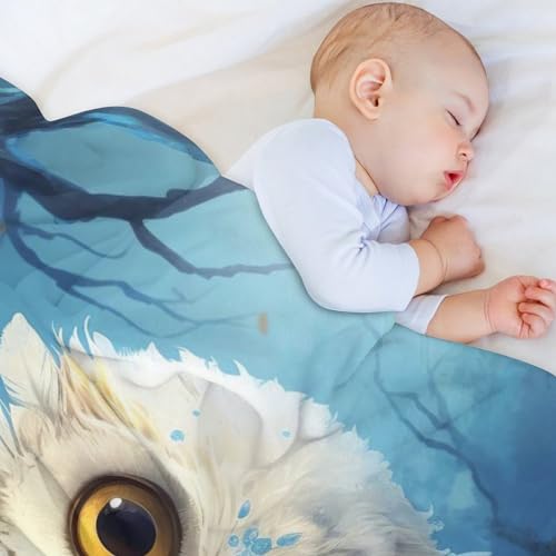 Couverture hibou plaid canapé flannel pour soirées cocooning