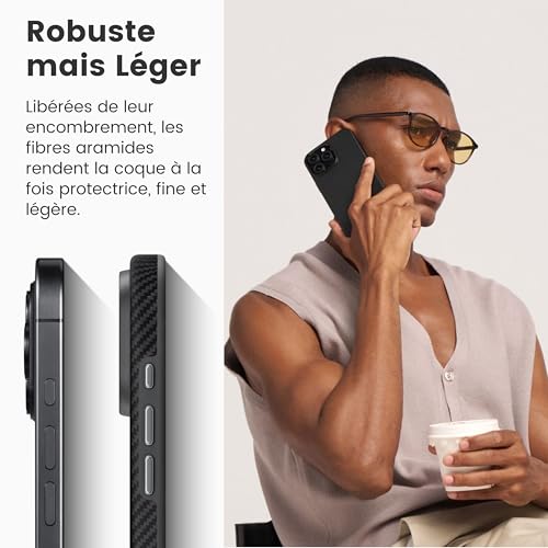 Coque fine iPhone 16 Pro Pitaka évite les rayures protection antichoc - 5