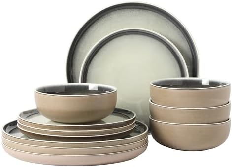 Gibson Elite Island Bay 12-Piece New Bone China Dinnerware Set Se...