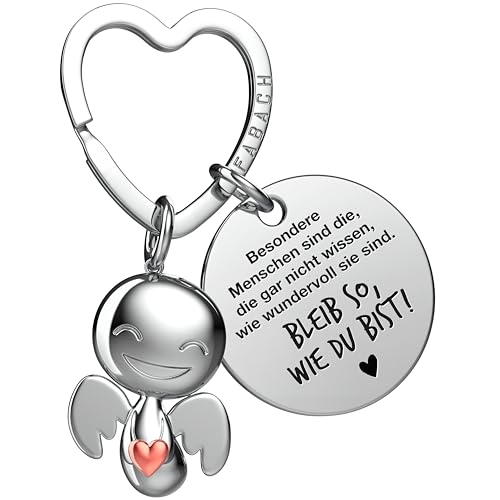 FABACH Beste Freundin Schutzengel Schlüsselanhänger mit Herz und Gravur – Engel Glücksbringer mit Botschaft – Geschenk für Freundinnen FABACH Beste Freundin Schutzengel Schlüsselanhänger mit Herz und Gravur – Engel Glücksbringer mit Botschaft – Geschenk für Freundinnen