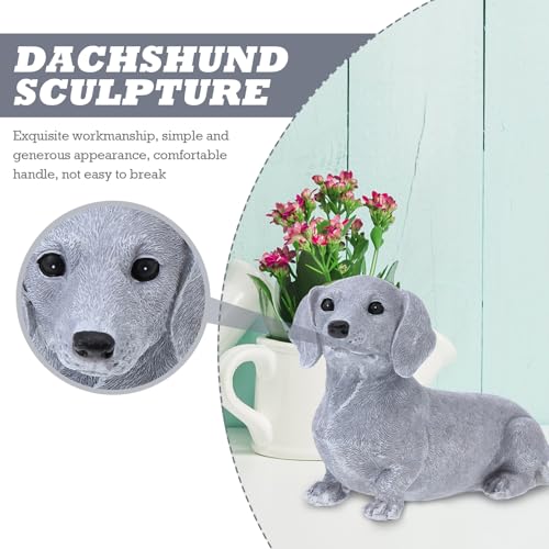 Angoily Standing Dachshund Figure, Sausage Dog Ornament, Resin Puppy Statue Dachshund Puppy - Image 2