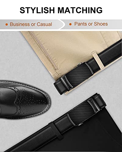 BULLIANT Ceinture Hommes, Ceinture Slide À Cliquet Pour Hommes, Cuir Véritable, Garniture Adaptée - Noir - 130cm/36 -44 taille réglable - Image 8
