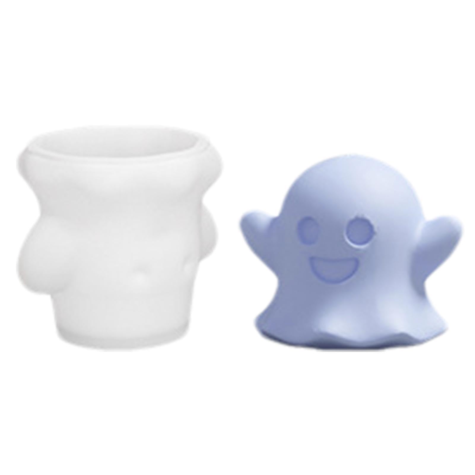 Stampi In Silicone Per Candele A Forma Di Fantasma Di Halloween, 2 Pezzi, 3D, Con 20 Stoppini, Per Cera, Sapone, Gesso E Resina, Decorazioni Fai Da Te - 3
