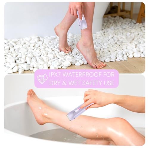 Bikini Trimmer for Women, 2 in 1 Dual-Head Electric Shaver for Women Pubic Hair, Waterproof Wet/Dry Use Body Hair Trimmer and Face Razors, Rechargeable Hair Removal for Bikini Legs Face Underarm Arm - image 5