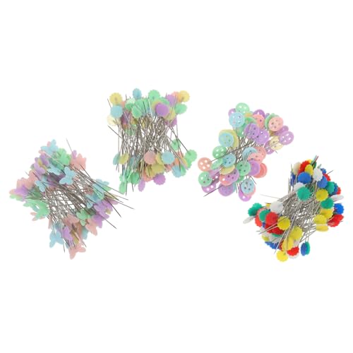 IWOWHERO 400pcs Flat Head Sewing Pins Large Eye Needles for Hand Sewing Quilting Quilting Supplies